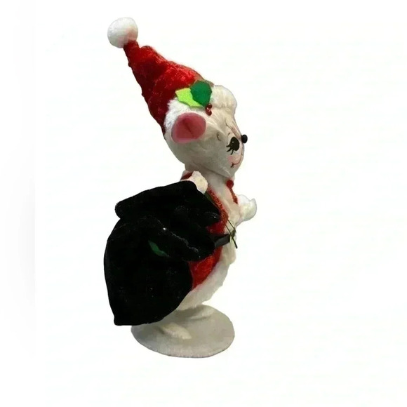 ANNALEE MOUSE DRESS AS SANTA w/Green Sack 2012 - Picture 5 of 7